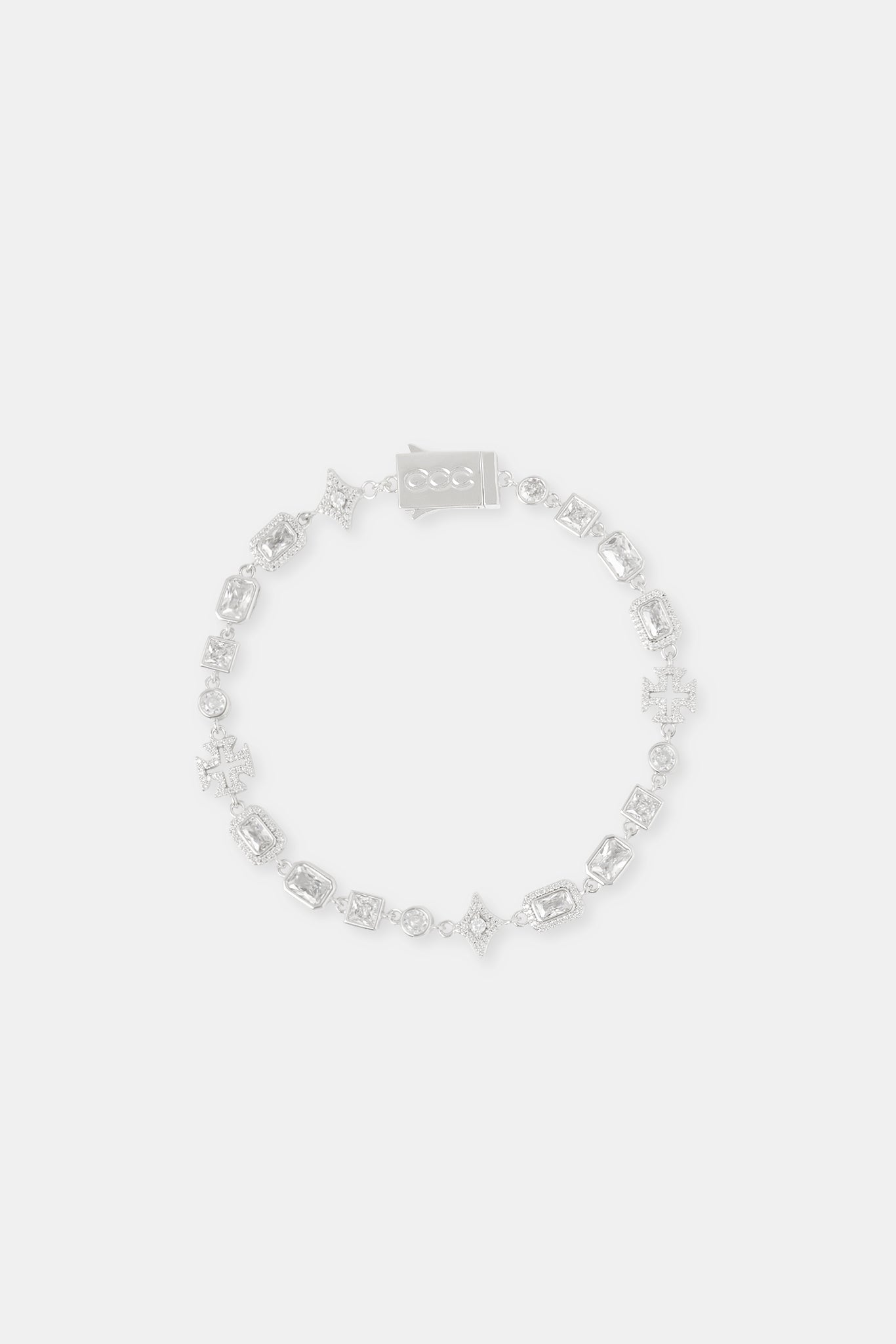 Armband mit mehreren klaren Edelsteinen und Eismotiven – 6 mm